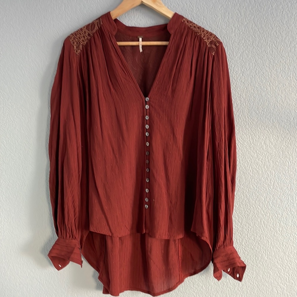 Free People Rust colored Blouse